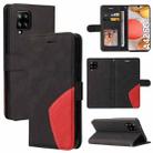 For Samsung Galaxy A42 5G Dual-color Splicing Horizontal Flip PU Leather Case with Holder & Card Slots & Wallet(Black) - 1