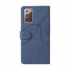 For Samsung Galaxy Note20 Dual-color Splicing Horizontal Flip PU Leather Case with Holder & Card Slots & Wallet(Blue) - 3