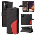 For Samsung Galaxy Note20 Ultra Dual-color Splicing Horizontal Flip PU Leather Case with Holder & Card Slots & Wallet(Black) - 1