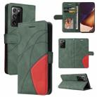 For Samsung Galaxy Note20 Ultra Dual-color Splicing Horizontal Flip PU Leather Case with Holder & Card Slots & Wallet(Green) - 1