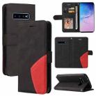 For Samsung Galaxy S10 Dual-color Splicing Horizontal Flip PU Leather Case with Holder & Card Slots & Wallet(Black) - 1