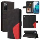 For Samsung Galaxy S20 FE 5G Dual-color Splicing Horizontal Flip PU Leather Case with Holder & Card Slots & Wallet(Black) - 1