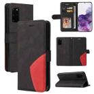 For Samsung Galaxy S20+ Dual-color Splicing Horizontal Flip PU Leather Case with Holder & Card Slots & Wallet(Black) - 1