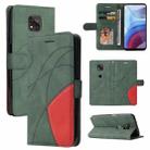 For Motorola Moto G Power 2021 Dual-color Splicing Horizontal Flip PU Leather Case with Holder & Card Slots & Wallet(Green) - 1