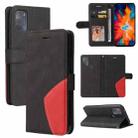 For Motorola Moto G50 Dual-color Splicing Horizontal Flip PU Leather Case with Holder & Card Slots & Wallet(Black) - 1