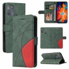 For Motorola Moto G50 Dual-color Splicing Horizontal Flip PU Leather Case with Holder & Card Slots & Wallet(Green) - 1