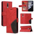 For Nokia 2.4 Dual-color Splicing Horizontal Flip PU Leather Case with Holder & Card Slots & Wallet(Red) - 1