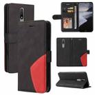For Nokia 2.4 Dual-color Splicing Horizontal Flip PU Leather Case with Holder & Card Slots & Wallet(Black) - 1