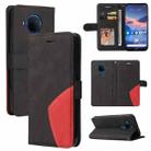 For Nokia 3.4 / 5.4 Dual-color Splicing Horizontal Flip PU Leather Case with Holder & Card Slots & Wallet(Black) - 1