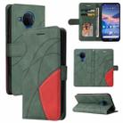 For Nokia 3.4 / 5.4 Dual-color Splicing Horizontal Flip PU Leather Case with Holder & Card Slots & Wallet(Green) - 1