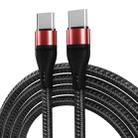 PD 60W USB-C / Type-C to USB-C / Type-C Fast Charging Nylon Braided Data Cable, Cable Length:1m(Red) - 1