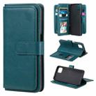 For OPPO A72 5G / A73 5G Multifunctional Magnetic Copper Buckle Horizontal Flip Solid Color Leather Case with 10 Card Slots & Wallet & Holder & Photo Frame(Dark Green) - 1