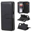For OPPO A72 5G / A73 5G Multifunctional Magnetic Copper Buckle Horizontal Flip Solid Color Leather Case with 10 Card Slots & Wallet & Holder & Photo Frame(Black) - 1