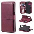For OPPO Realme V13 5G Multifunctional Magnetic Copper Buckle Horizontal Flip Solid Color Leather Case with 10 Card Slots & Wallet & Holder & Photo Frame(Wine Red) - 1