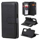 For OPPO Realme V13 5G Multifunctional Magnetic Copper Buckle Horizontal Flip Solid Color Leather Case with 10 Card Slots & Wallet & Holder & Photo Frame(Black) - 1