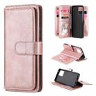 For OPPO Realme 8 Pro Multifunctional Magnetic Copper Buckle Horizontal Flip Solid Color Leather Case with 10 Card Slots & Wallet & Holder & Photo Frame(Rose Gold) - 1