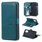 For OPPO Reno5 5G Multifunctional Magnetic Copper Buckle Horizontal Flip Solid Color Leather Case with 10 Card Slots & Wallet & Holder & Photo Frame(Dark Green) - 1