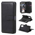 For OPPO Reno5 5G Multifunctional Magnetic Copper Buckle Horizontal Flip Solid Color Leather Case with 10 Card Slots & Wallet & Holder & Photo Frame(Black) - 1