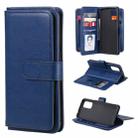 For OPPO Reno5 5G Multifunctional Magnetic Copper Buckle Horizontal Flip Solid Color Leather Case with 10 Card Slots & Wallet & Holder & Photo Frame(Dark Blue) - 1