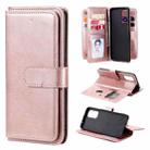 For OPPO Reno5 5G Multifunctional Magnetic Copper Buckle Horizontal Flip Solid Color Leather Case with 10 Card Slots & Wallet & Holder & Photo Frame(Rose Gold) - 1
