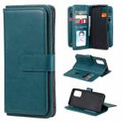 For OPPO Reno5 Pro 5G Multifunctional Magnetic Copper Buckle Horizontal Flip Solid Color Leather Case with 10 Card Slots & Wallet & Holder & Photo Frame(Dark Green) - 1