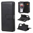 For OPPO Reno5 Pro 5G Multifunctional Magnetic Copper Buckle Horizontal Flip Solid Color Leather Case with 10 Card Slots & Wallet & Holder & Photo Frame(Black) - 1