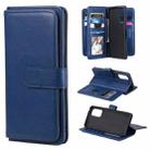 For OPPO Reno5 Pro 5G Multifunctional Magnetic Copper Buckle Horizontal Flip Solid Color Leather Case with 10 Card Slots & Wallet & Holder & Photo Frame(Dark Blue) - 1