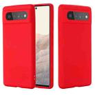 For Google Pixel 6 Pure Color Liquid Silicone Shockproof Full Coverage Case(Red) - 1