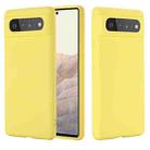 For Google Pixel 6 Pure Color Liquid Silicone Shockproof Full Coverage Case(Yellow) - 1