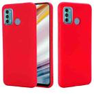 For Motorola Moto G60 Solid Color Liquid Silicone Dropproof Full Coverage Protective Case(Red) - 1