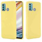 For Motorola Moto G60 Solid Color Liquid Silicone Dropproof Full Coverage Protective Case(Yellow) - 1