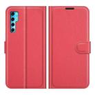 For TCL 20 Pro 5G Litchi Texture Horizontal Flip Protective Case with Holder & Card Slots & Wallet(Red) - 1