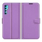 For TCL 20 Pro 5G Litchi Texture Horizontal Flip Protective Case with Holder & Card Slots & Wallet(Purple) - 1