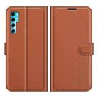 For TCL 20 Pro 5G Litchi Texture Horizontal Flip Protective Case with Holder & Card Slots & Wallet(Brown) - 1