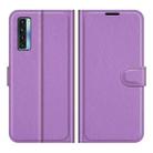 For TCL 20S / 20 5G / 20L Litchi Texture Horizontal Flip Protective Case with Holder & Card Slots & Wallet(Purple) - 1