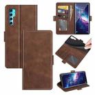 For TCL 20 Pro 5G Dual-side Magnetic Buckle Horizontal Flip Leather Case with Holder & Card Slots & Wallet(Brown) - 1