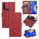 For TCL 20 SE Dual-side Magnetic Buckle Horizontal Flip Leather Case with Holder & Card Slots & Wallet(Red) - 1