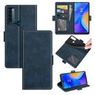 For TCL 20 SE Dual-side Magnetic Buckle Horizontal Flip Leather Case with Holder & Card Slots & Wallet(Blue) - 1