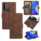 For TCL 20 SE Dual-side Magnetic Buckle Horizontal Flip Leather Case with Holder & Card Slots & Wallet(Brown) - 1