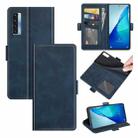 For TCL 20S / 20 5G / 20L Dual-side Magnetic Buckle Horizontal Flip Leather Case with Holder & Card Slots & Wallet(Blue) - 1