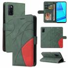 For OPPO A52 / A72 / A92 Dual-color Splicing Horizontal Flip PU Leather Case with Holder & Card Slots & Wallet(Green) - 1