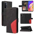 For OPPO A93 5G Dual-color Splicing Horizontal Flip PU Leather Case with Holder & Card Slots & Wallet(Black) - 1