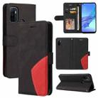 For OPPO A53 / A33 2020 / A32 / A53s Dual-color Splicing Horizontal Flip PU Leather Case with Holder & Card Slots & Wallet(Black) - 1