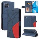 For OPPO F17 Pro / A93 / Reno4 F / Reno4 Lite Dual-color Splicing Horizontal Flip PU Leather Case with Holder & Card Slots & Wallet(Blue) - 1