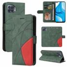 For OPPO F17 Pro / A93 / Reno4 F / Reno4 Lite Dual-color Splicing Horizontal Flip PU Leather Case with Holder & Card Slots & Wallet(Green) - 1