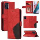 For OPPO Find X3 / Find X3 Pro Dual-color Splicing Horizontal Flip PU Leather Case with Holder & Card Slots & Wallet(Red) - 1