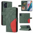 For OPPO Find X3 / Find X3 Pro Dual-color Splicing Horizontal Flip PU Leather Case with Holder & Card Slots & Wallet(Green) - 1