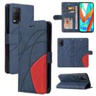 For OPPO Realme V13 5G Dual-color Splicing Horizontal Flip PU Leather Case with Holder & Card Slots & Wallet(Blue) - 1