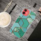 For iPhone 13 mini Abstract Marble Pattern TPU Protective Case (Rhombus Green) - 1