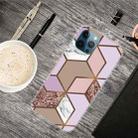 For iPhone 13 Pro Max Abstract Marble Pattern TPU Protective Case (Rhombus Orange Purple) - 1